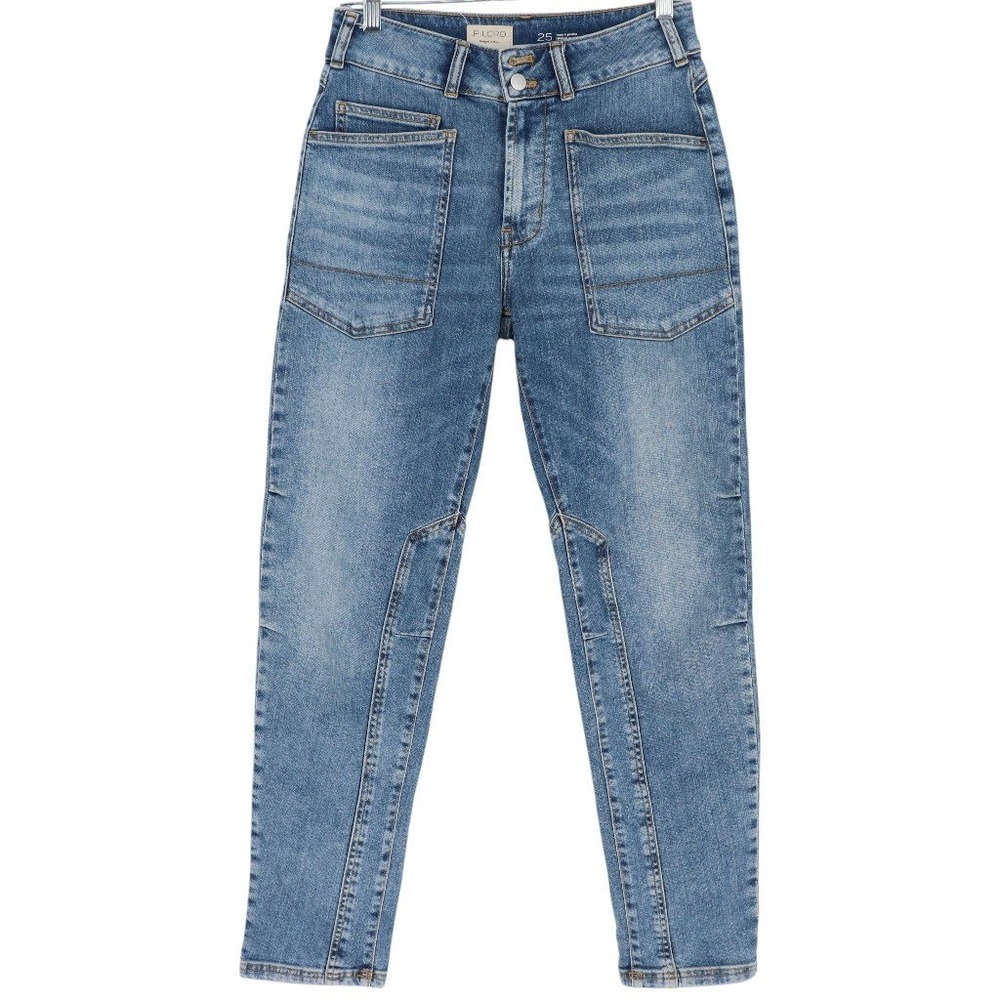 Pilcro Anthropologie Size 25 Blue Mid Rise Slim Seamed Carpenter Jeans Denim